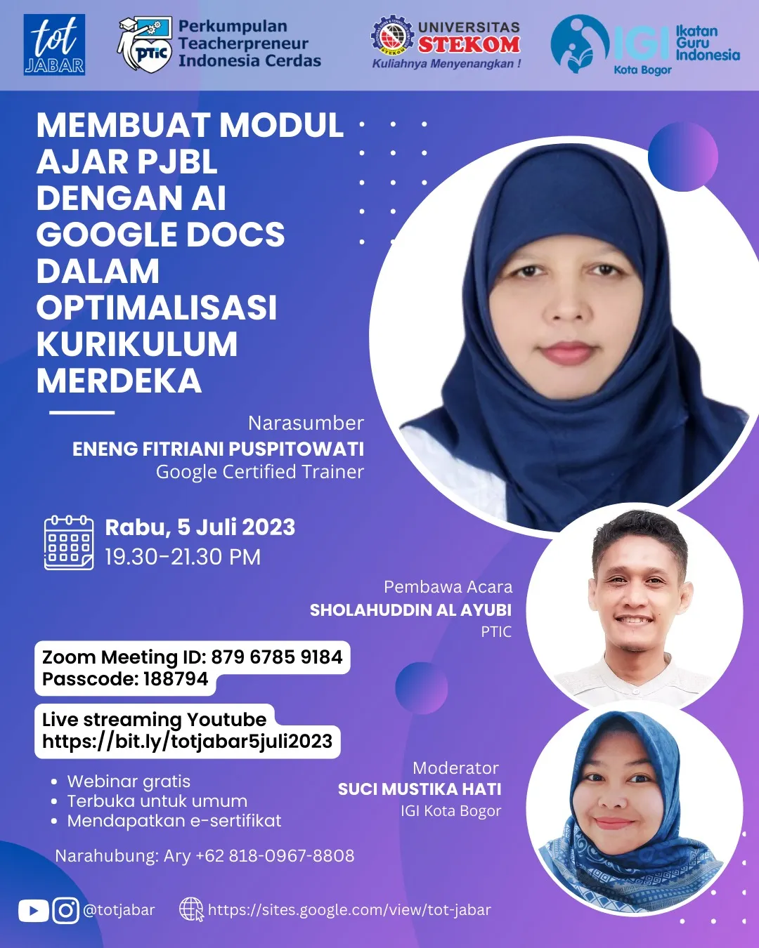 TOT Jabar MEMBUAT MODUL AJAR PJBL DENGAN AI GOOGLE DOCS DALAM OPTIMALISASI KURIKULUM MERDEKA