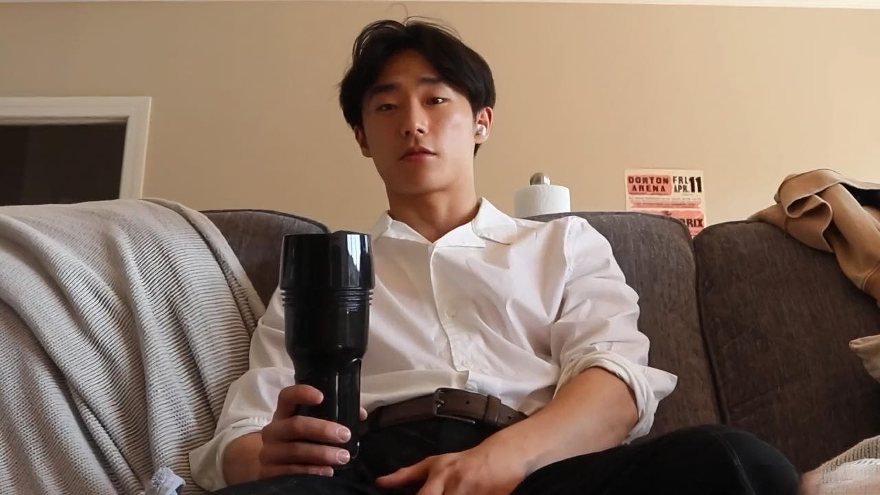 sex Korean handsome guy masturbating with sex toy