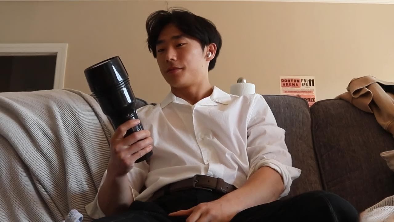 sex gay Korean handsome guy masturbating with sex toy