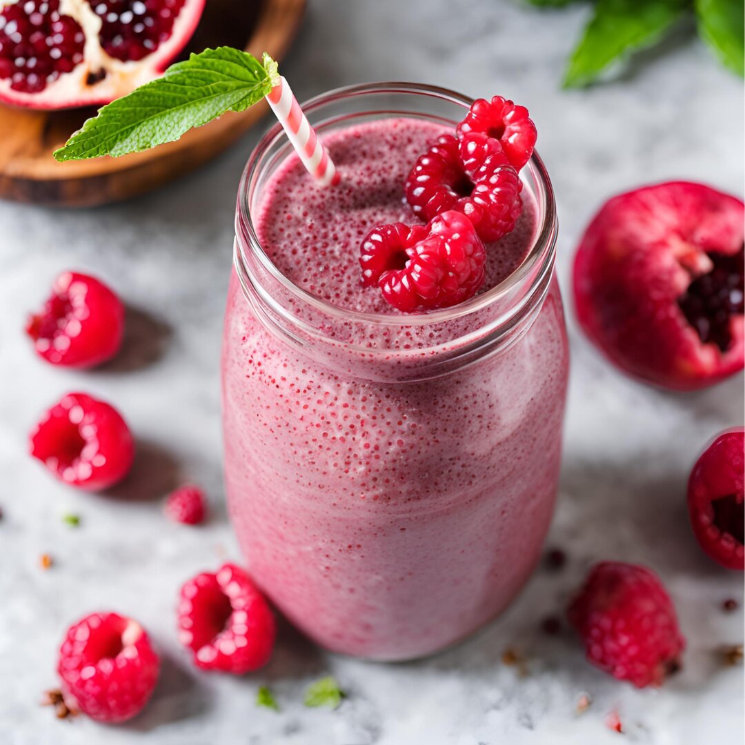 Pomegranate Raspberry Chia Smoothie