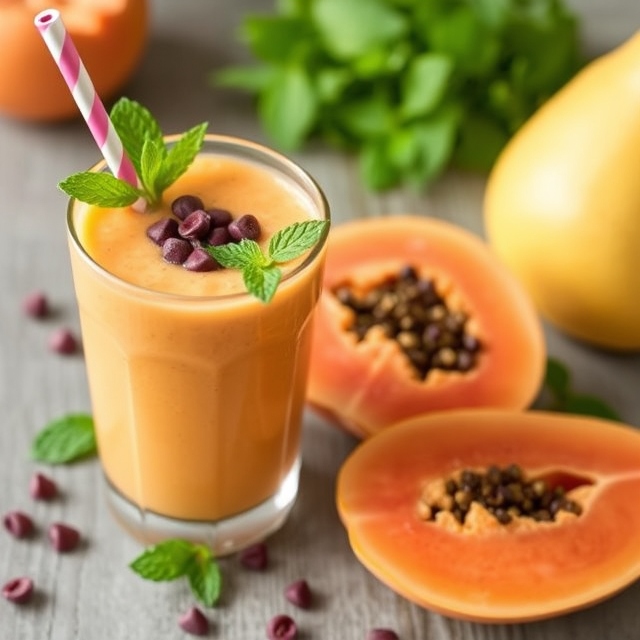 Papaya Mint Refresh Smoothie