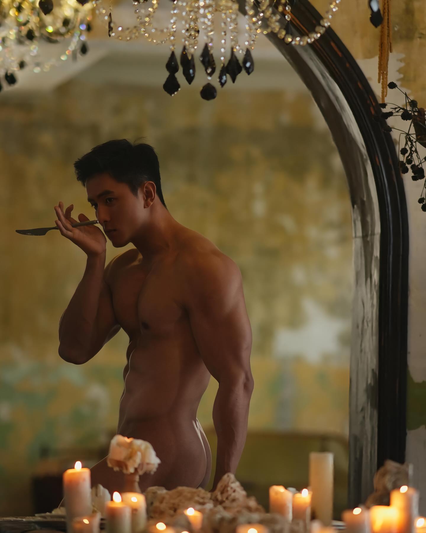 sex handsome Chinese Muscular Male Model Nude