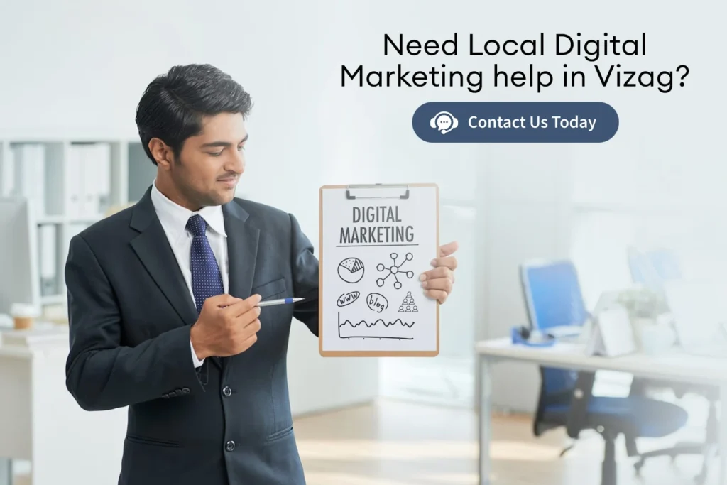 Looking for a local partner for your digital marketing needs in Vizag? Digi Tweets can help you navigate the digital market with strategies customised to our local market. Contact us today to discover how our local expertise can drive your business growth.