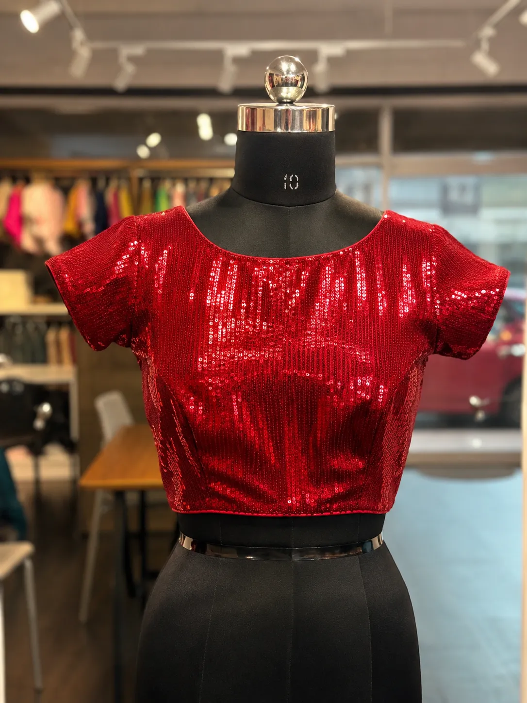 Ready to wear Cherry Red Sequence Blouse