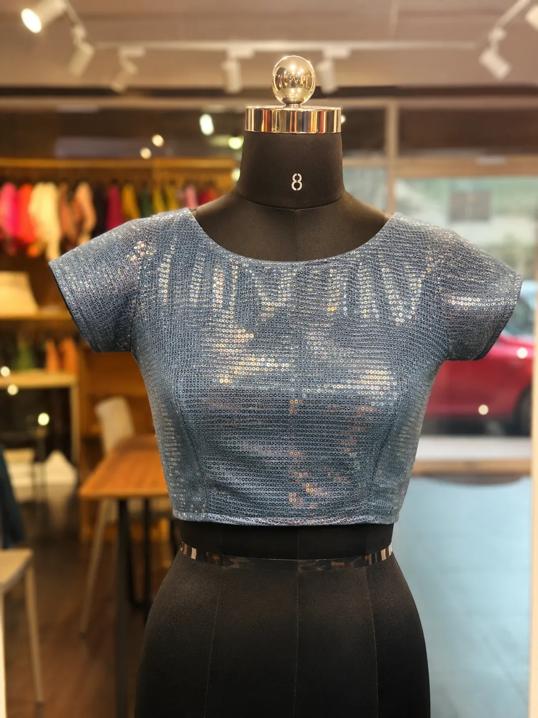 Ready to wear Grey Sequence Blouse