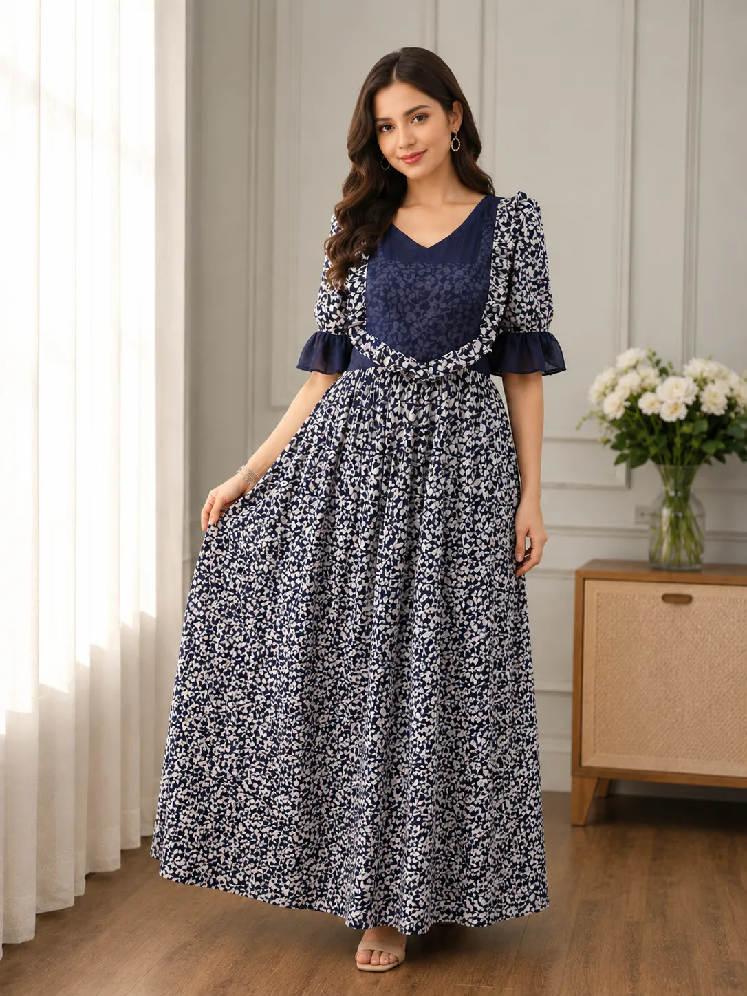 Navy Blue Georgette Frock