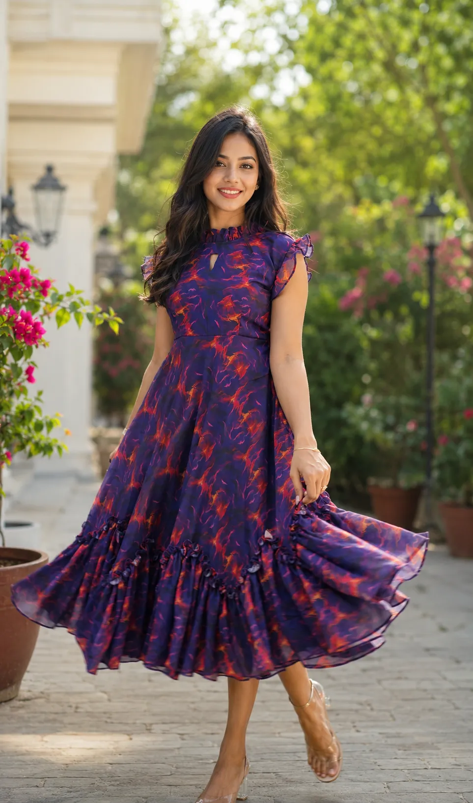 Violet Ruffle Dress