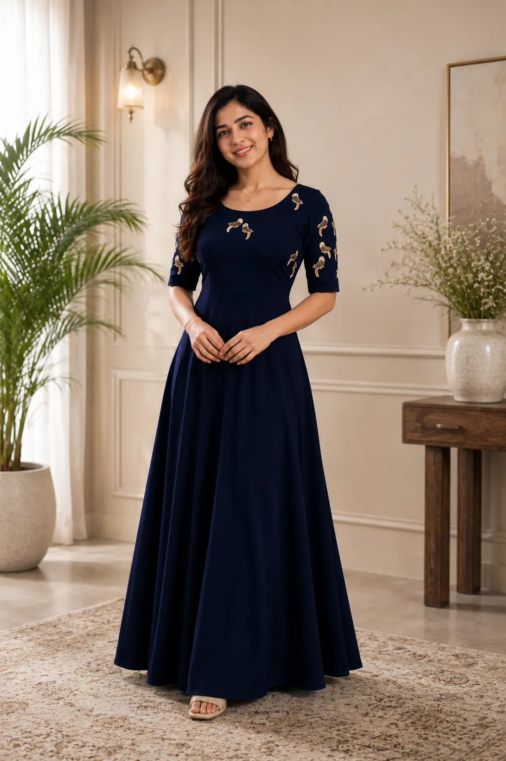 Teal Blue Bird work dress