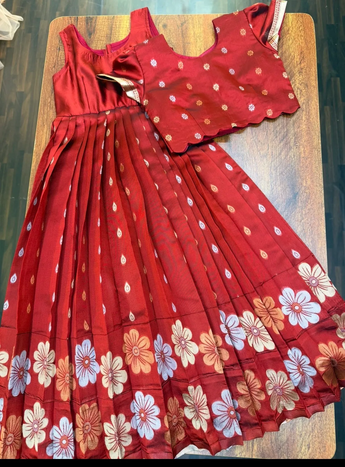 RED Kids Pattu Langa and Blouse Sr
