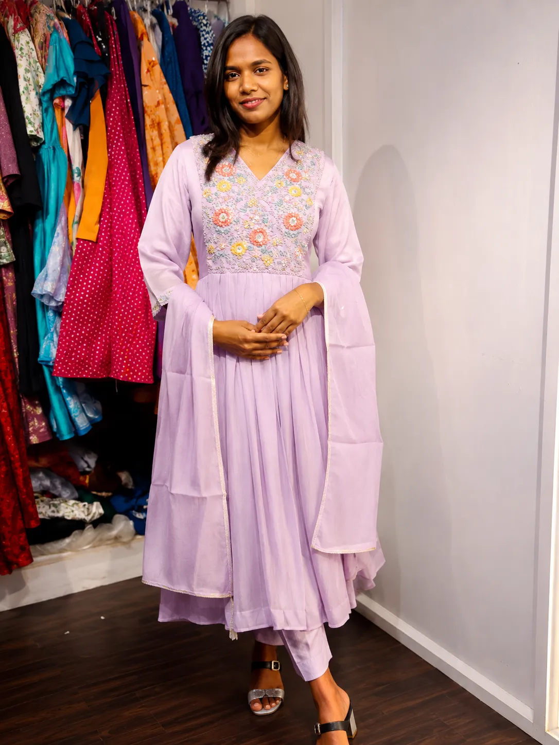 Lavender Mulchanderi 3 piece set