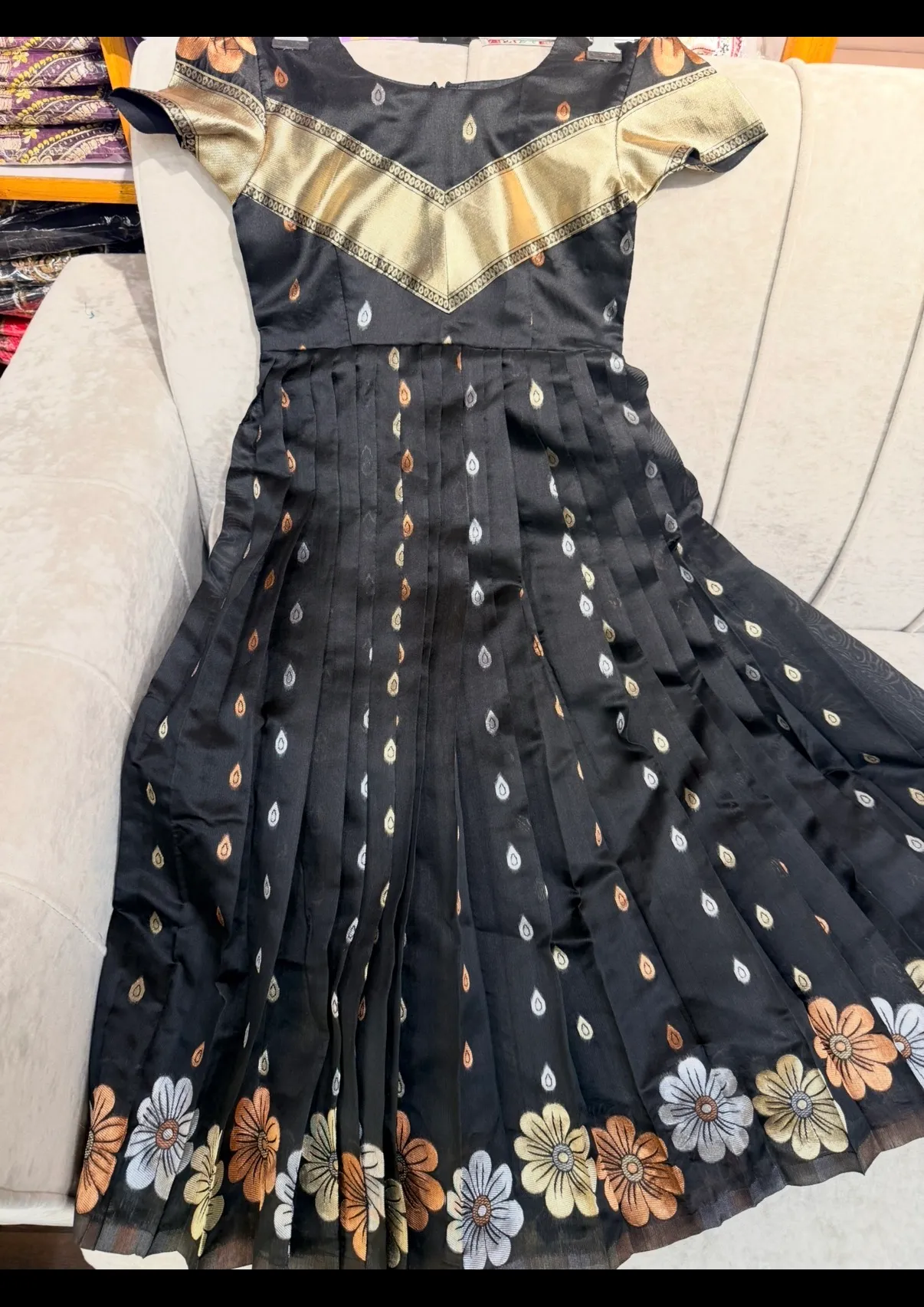 Black Flower frock Jr