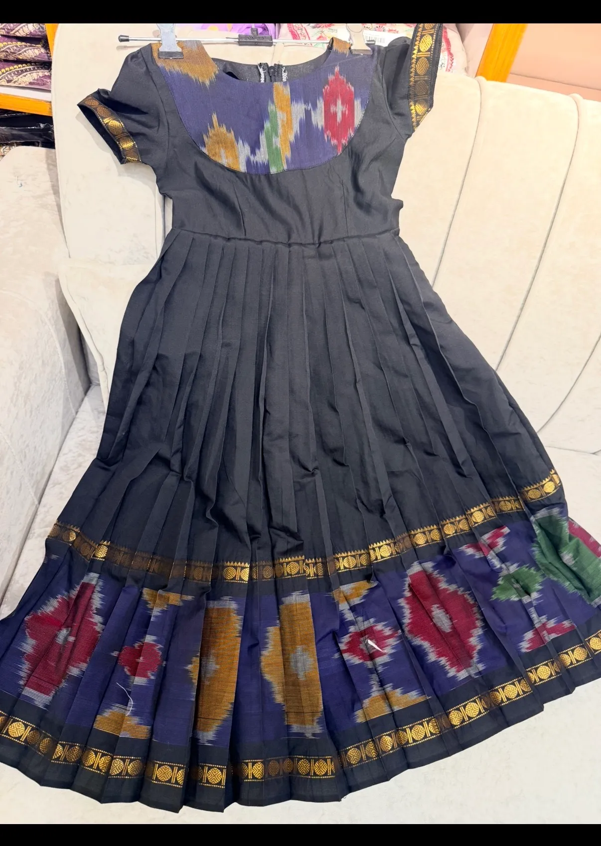 Narayanpet Black cotton frock JR