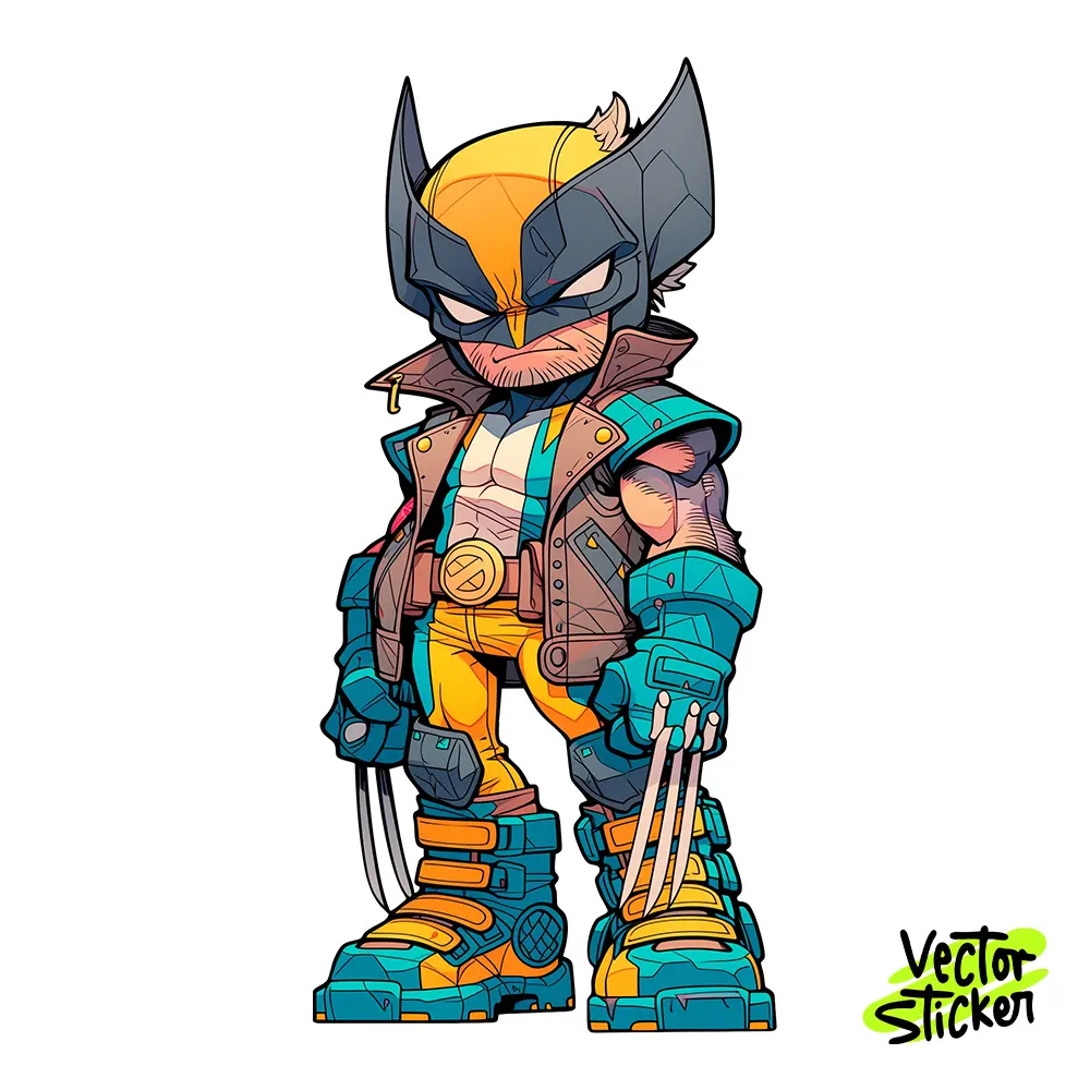Heroic Mutant Warrior Illustration – Chibi Style | VectorSticker Free PNG Download