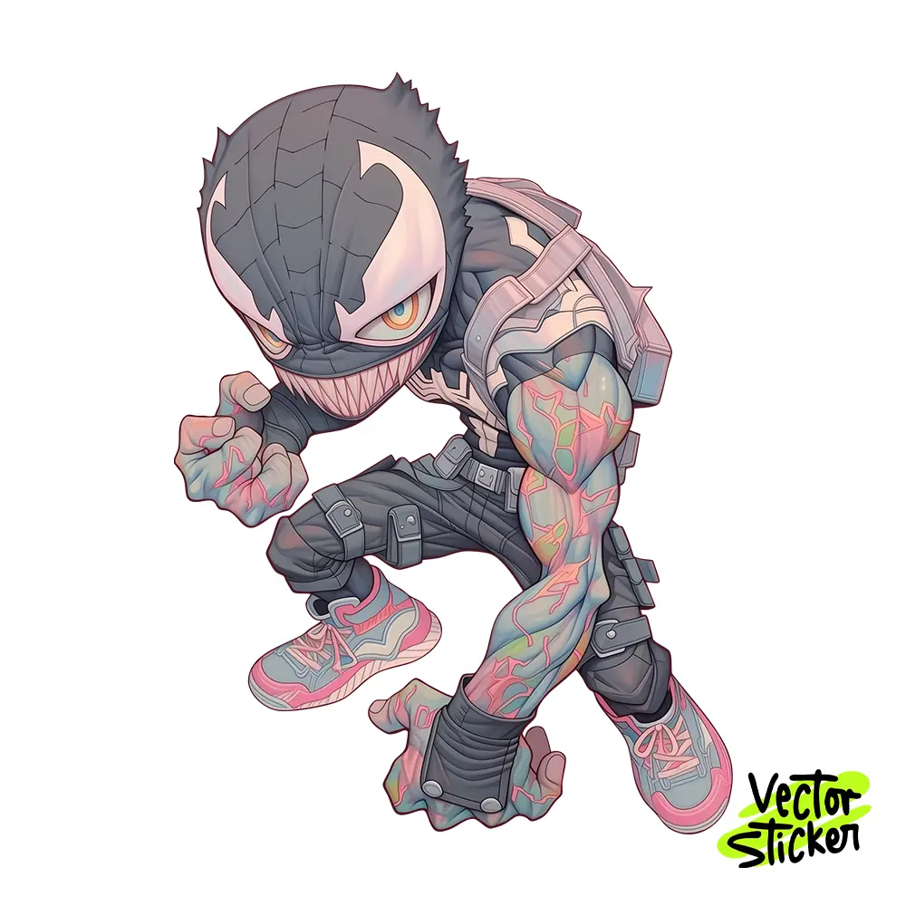 Fierce Symbiote Monster Illustration – Streetwear Style | VectorSticker Free PNG Download