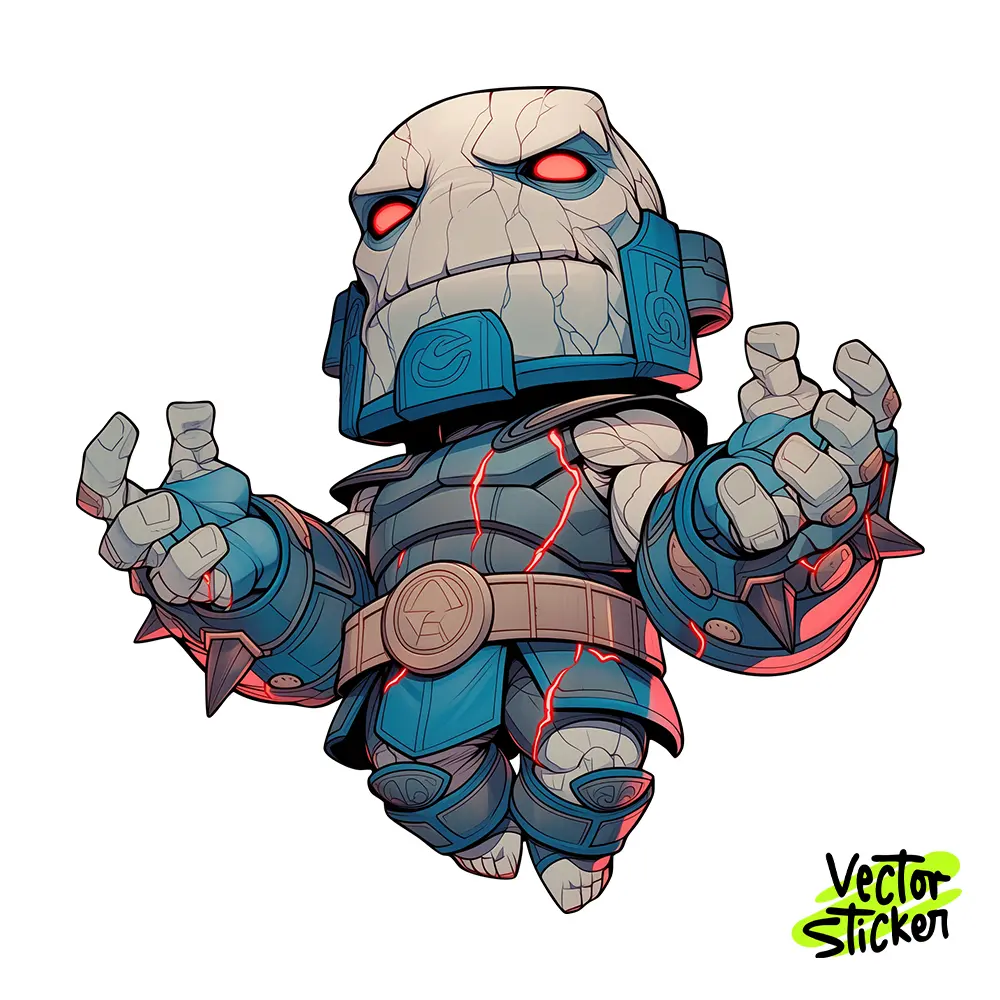 Powerful Darkseid Cosmic Villain Illustration – Chibi Style | VectorSticker Free PNG Download