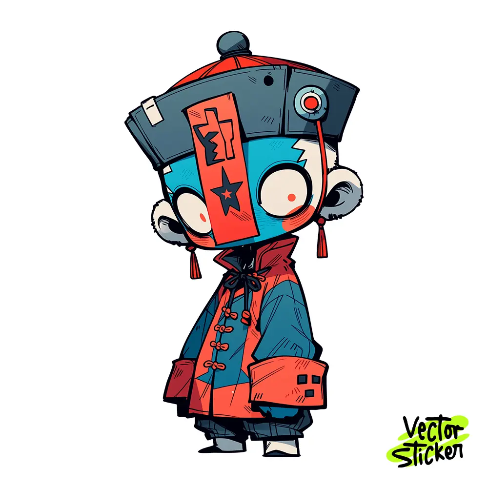 Cute Jiangshi Vampire Illustration – Chibi Style | VectorSticker Free PNG Download