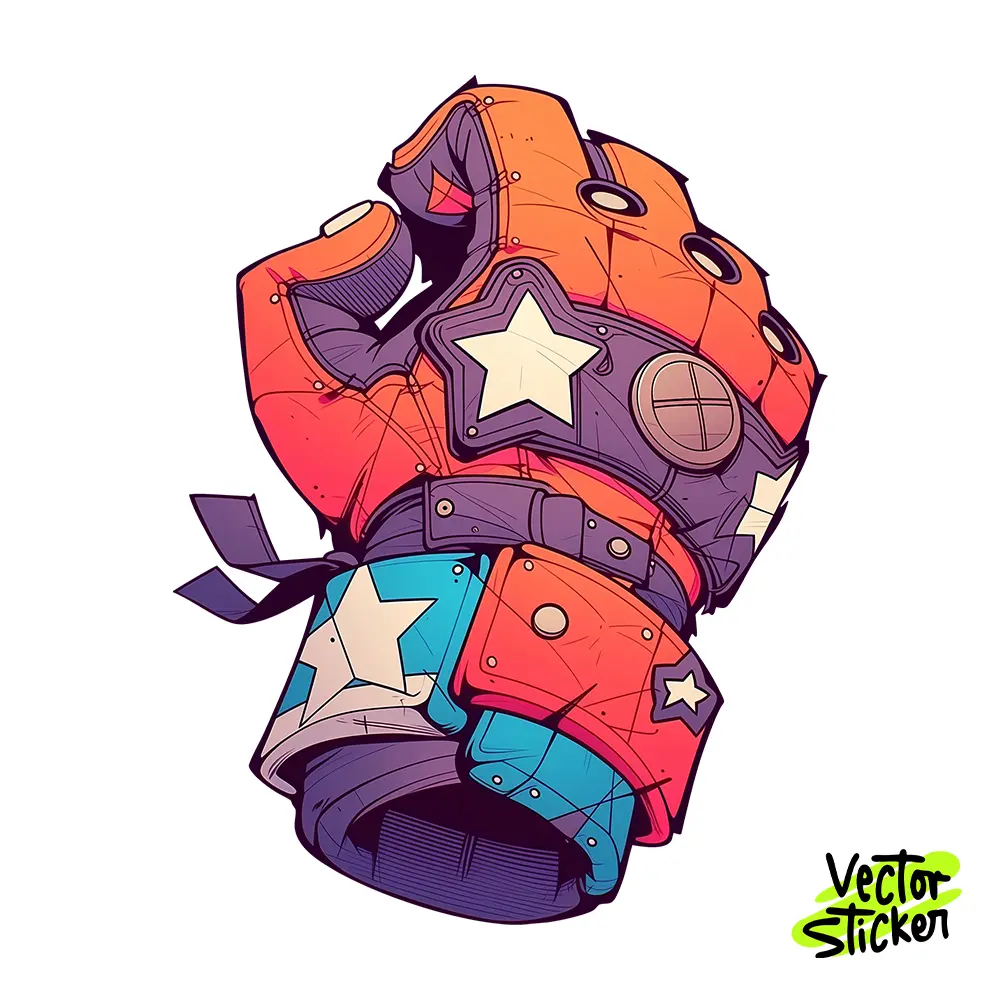 Bold Fighting Glove Illustration – Comic Style | VectorSticker Free PNG Download