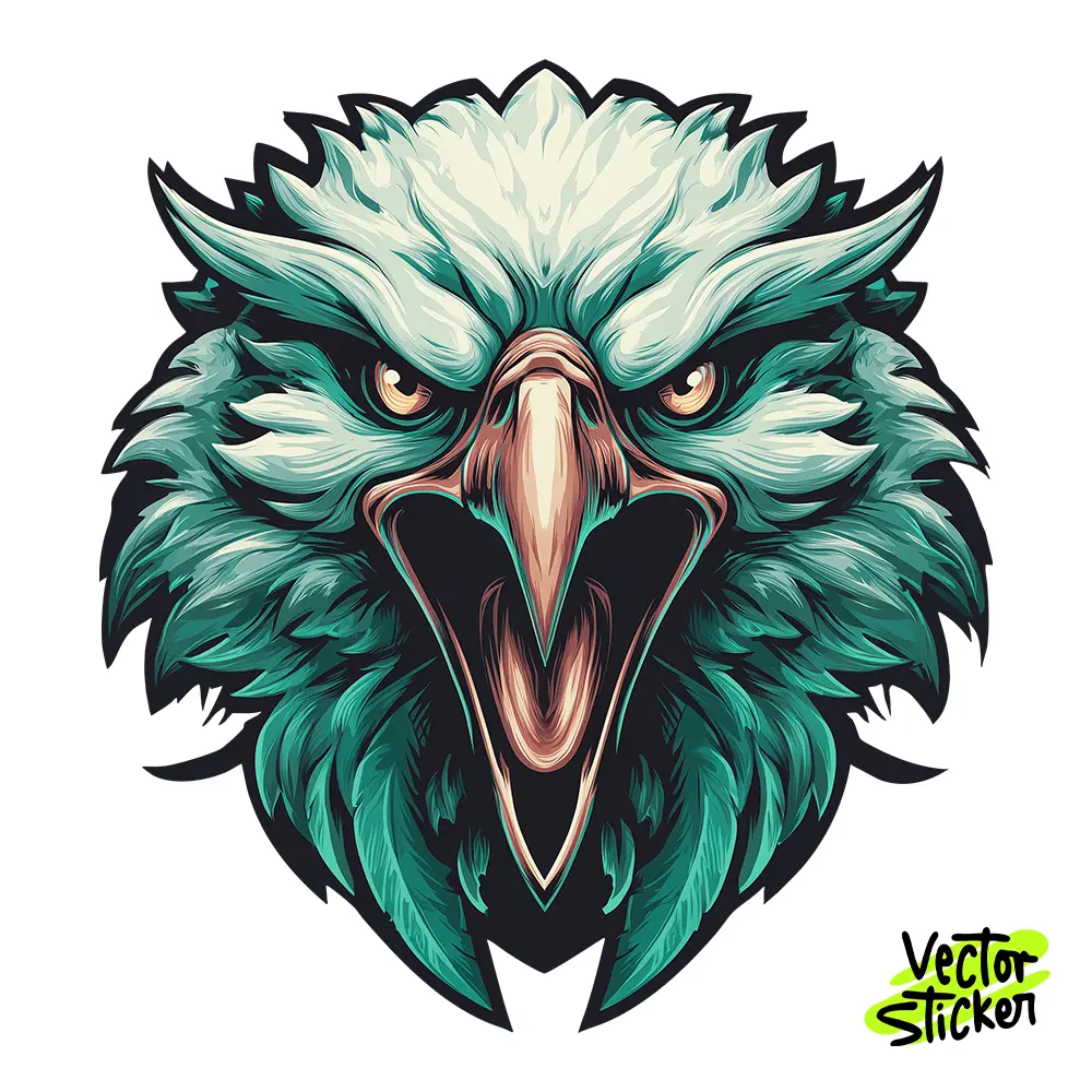 Fierce Eagle Illustration – Mascot Style | VectorSticker Free PNG Download