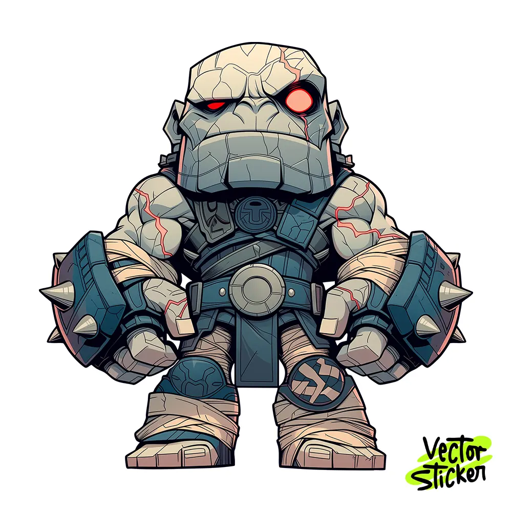 Darkseid Villain Character Illustration – Chibi Style | VectorSticker Free PNG Download