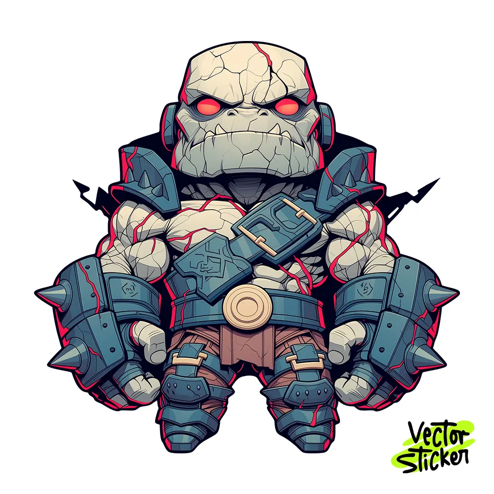 Chibi Darkseid Villain Illustration | VectorSticker Free PNG Download