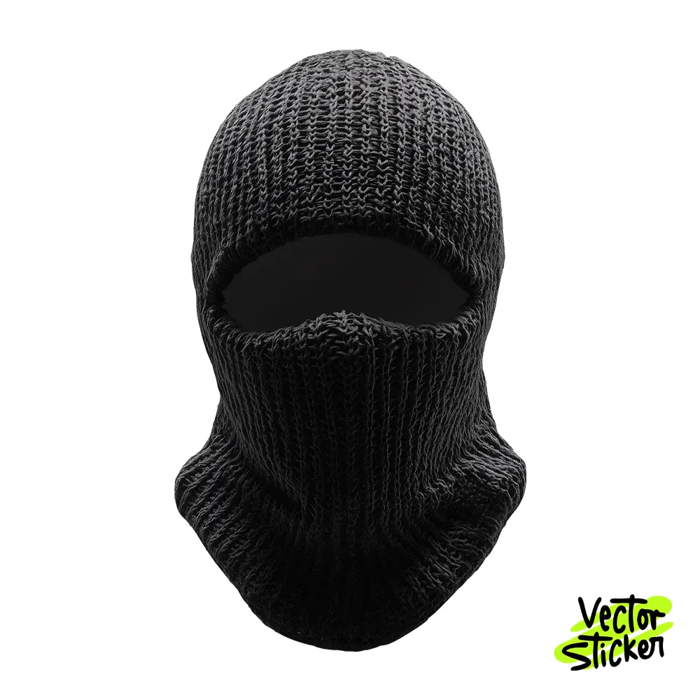 Black Balaclava Mask Illustration – Streetwear Style | VectorSticker Free PNG Download