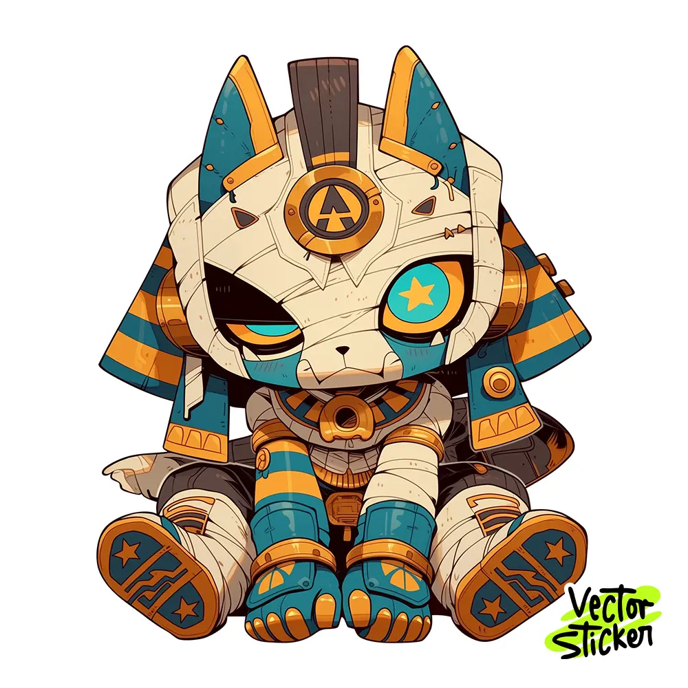 Mystical Egyptian Mummy Illustration – Chibi Style | VectorSticker Free PNG Download
