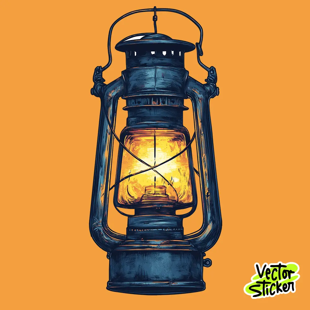 Vintage Lantern in Painting Style