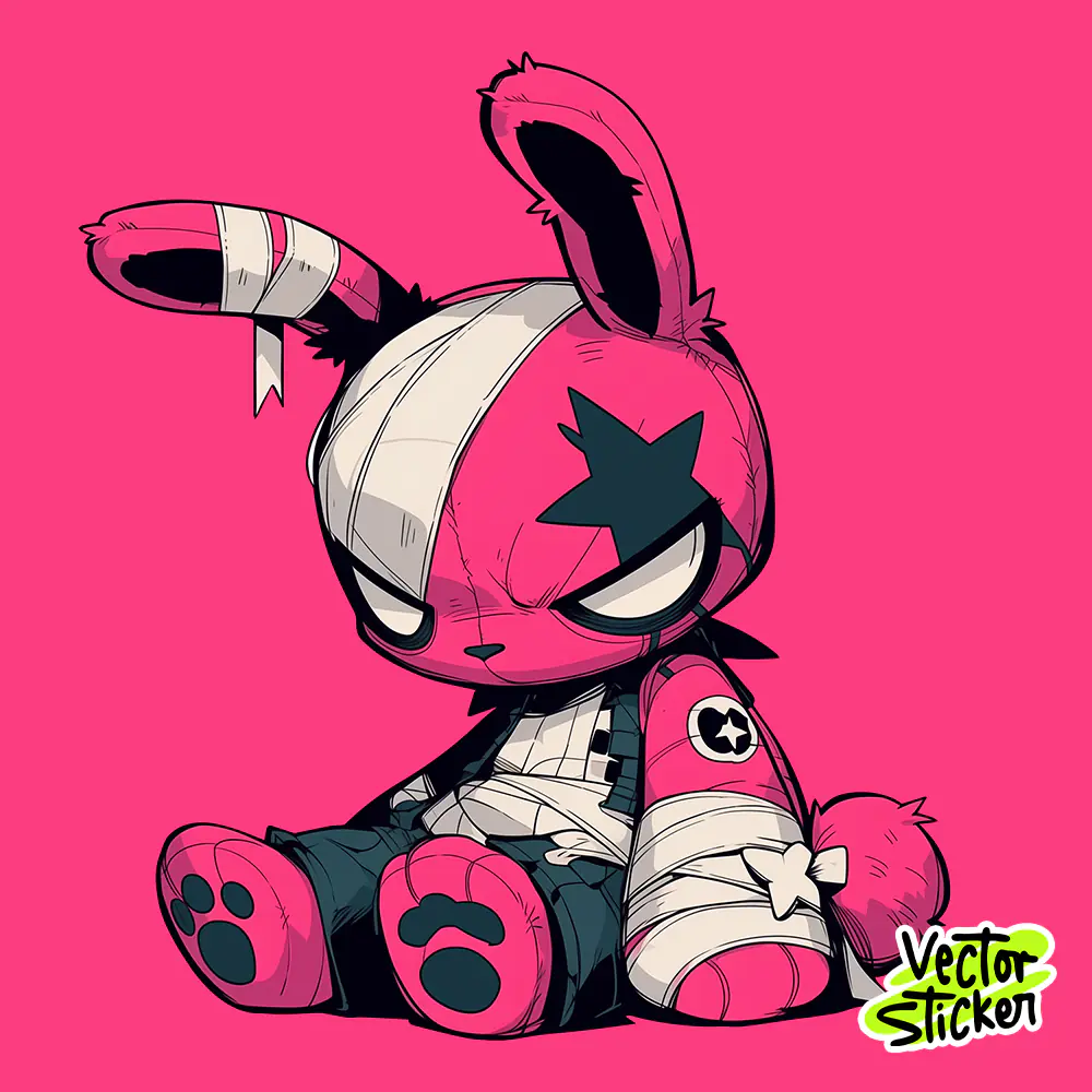 Animecore Rabbit Plush Sticker Design | VectorSticker Free PNG Download