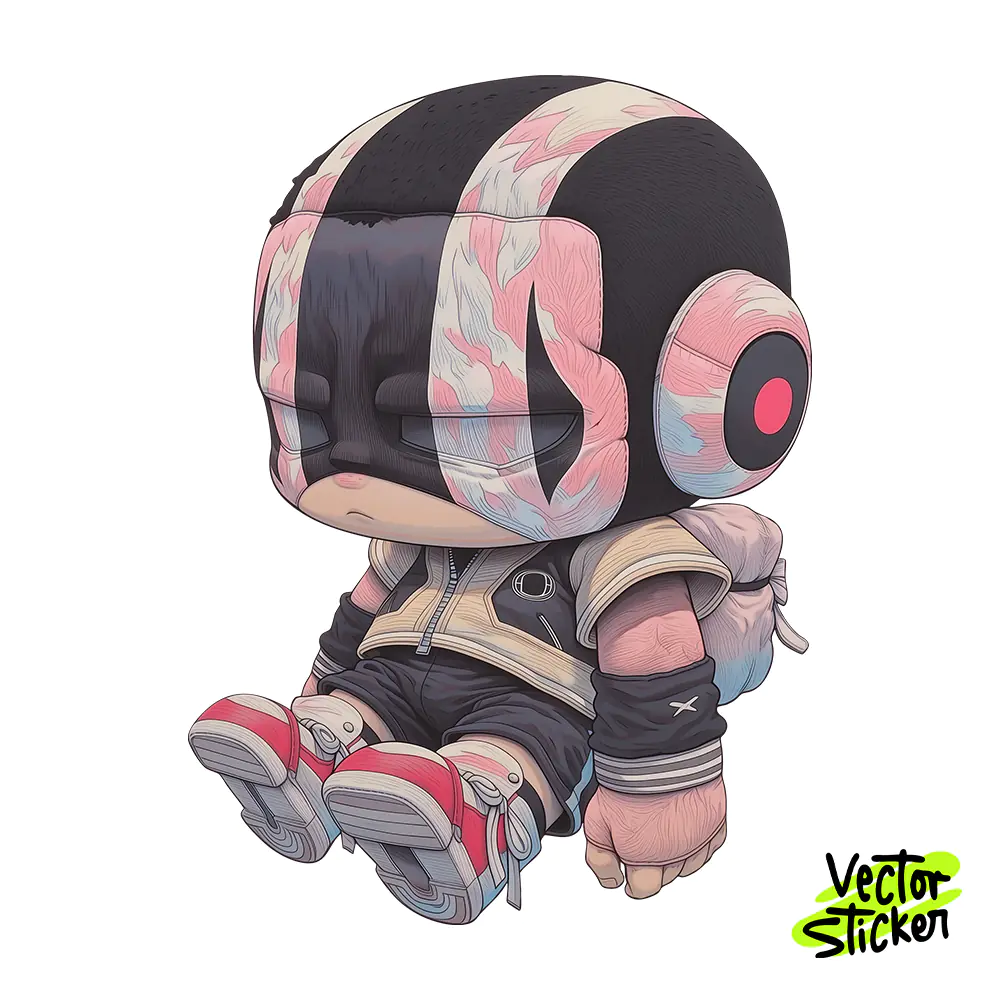 Fat Sumo Wrestler Sticker Design – Grunge Animecore Vibe | VectorSticker Free PNG Download