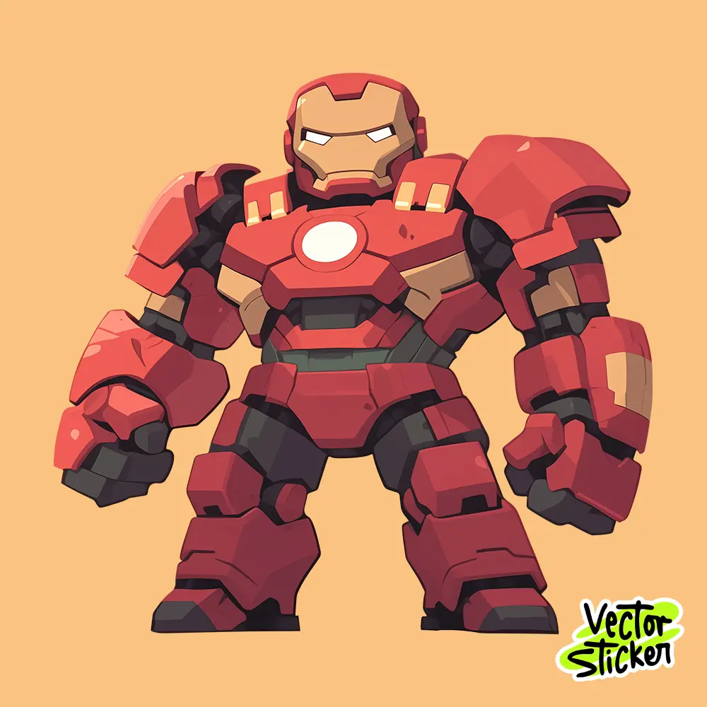 Ironman in Hulkbuster Suit Cartoon Style