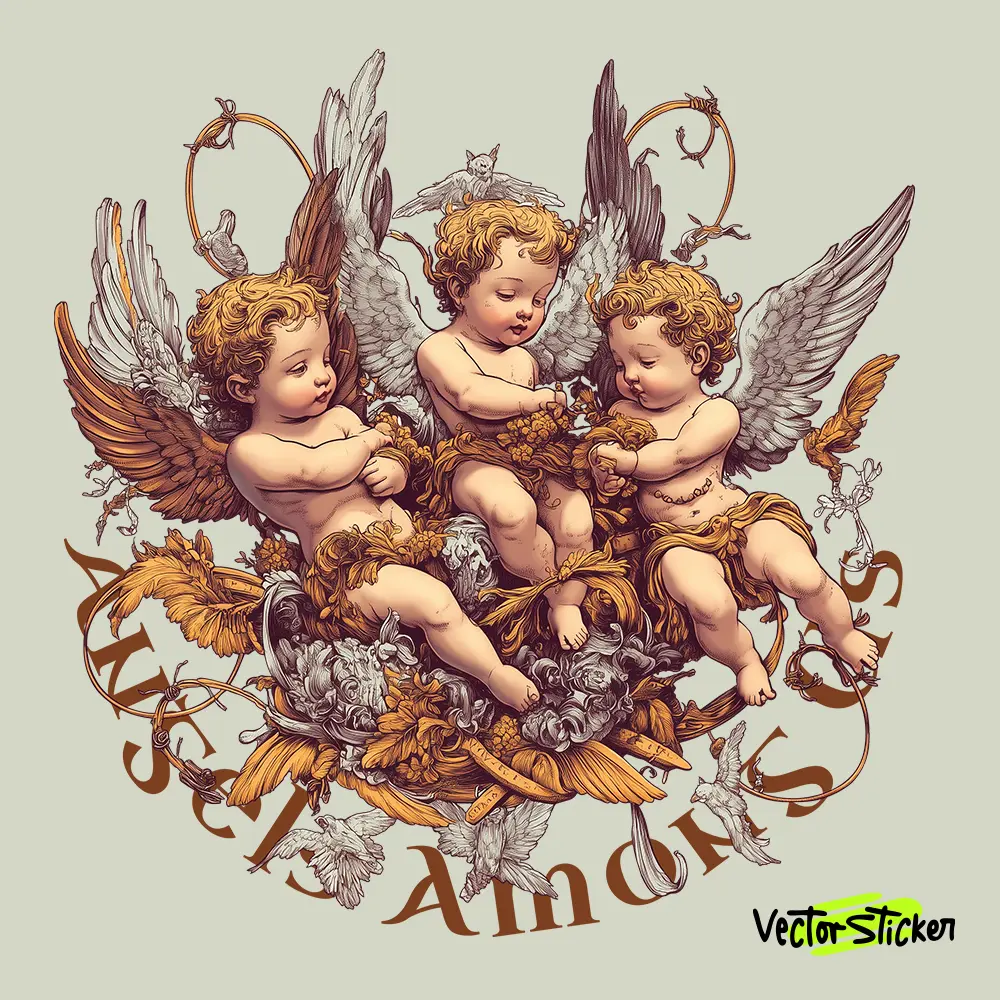 Cute Angels Graphic Illustration