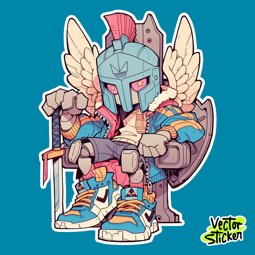 Streetwear Gladiator Doll Sticker Design | VectorSticker Free PNG Download