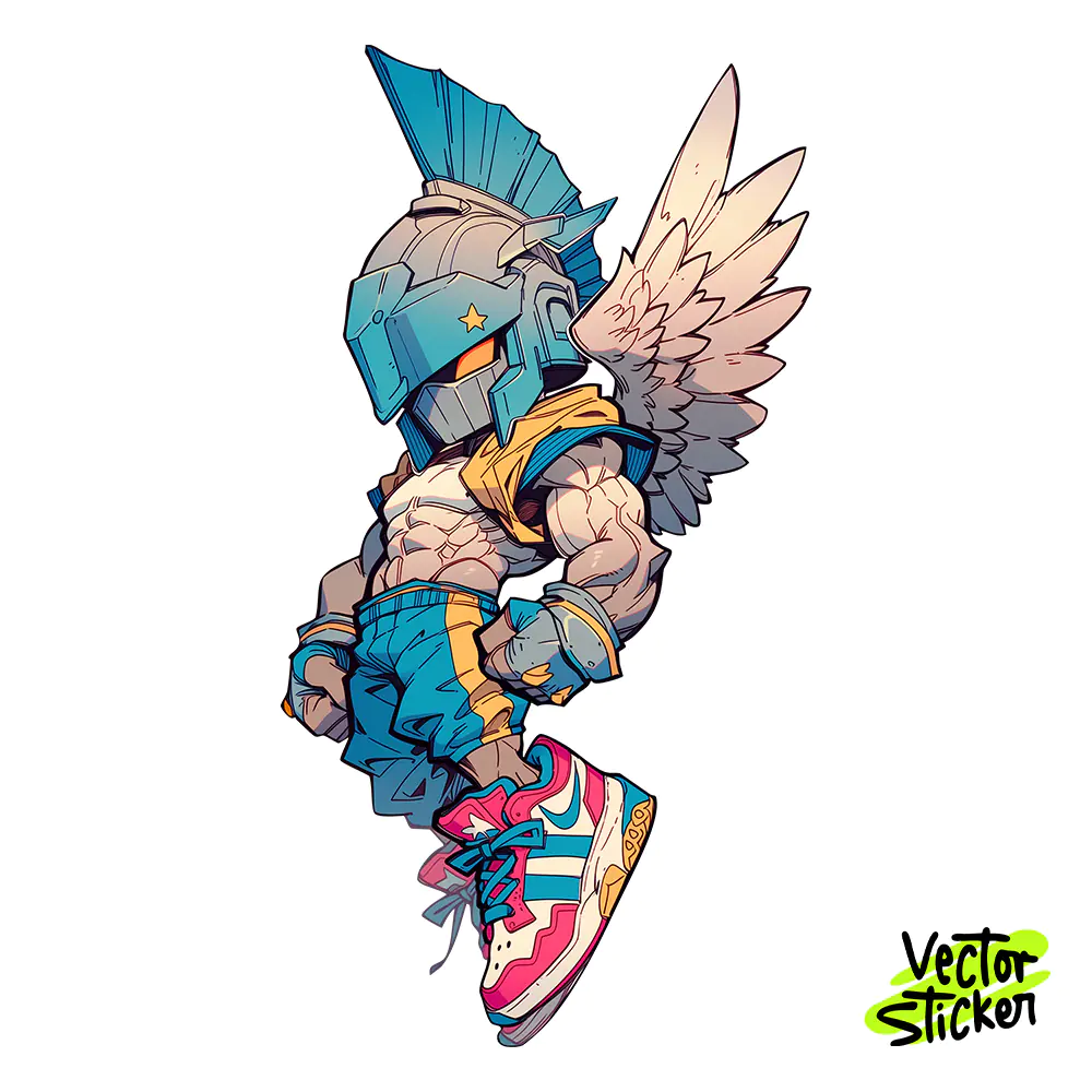 Chibi Urban Greek God Sticker Design – Urban Vibe | VectorSticker Free PNG Download