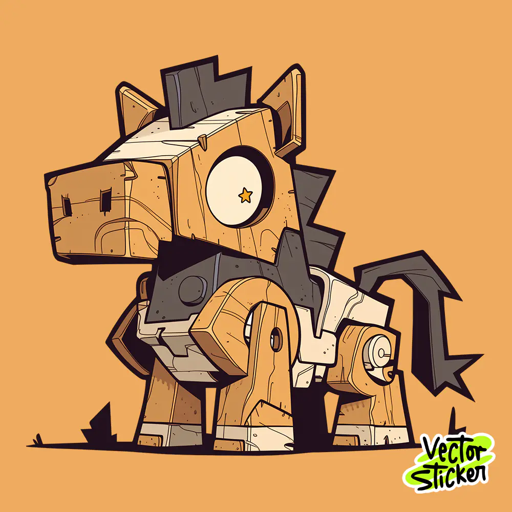Wooden Trojan Horse Toy Sticker Design | VectorSticker Free PNG Download