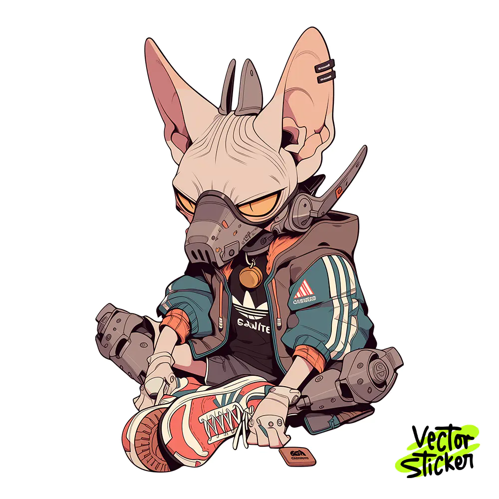 Sphynx Cat Streetwear Hoodie Sticker Design | VectorSticker Free PNG Download