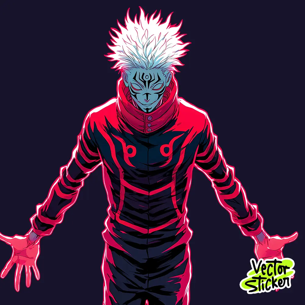 Anime Character Sukuna Illustration from Juijutsu Kaisen
