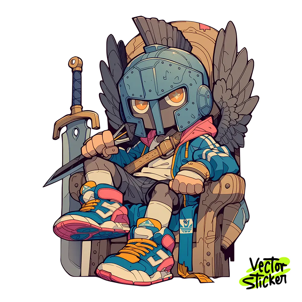 Urban Gladiator Doll Tshirt Design – Streetwear Vibe | VectorSticker Free PNG Download