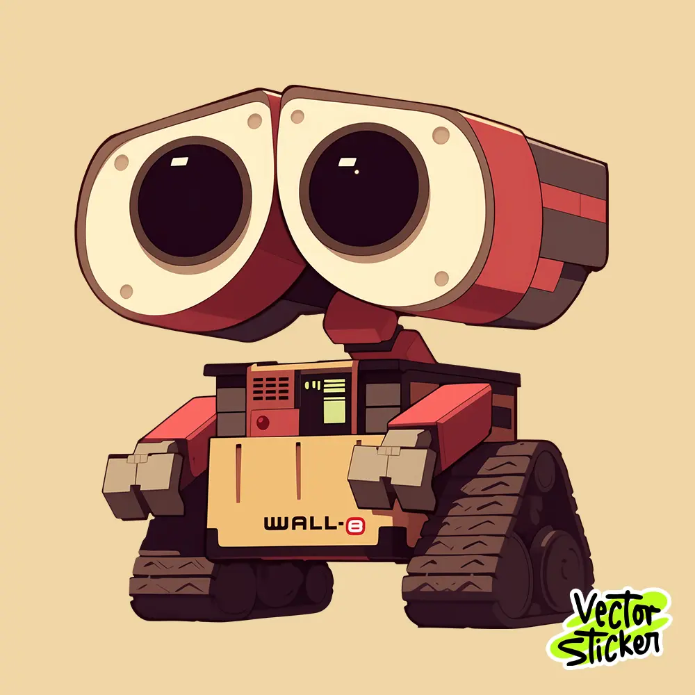 Cute Wall E in Cartoon Style