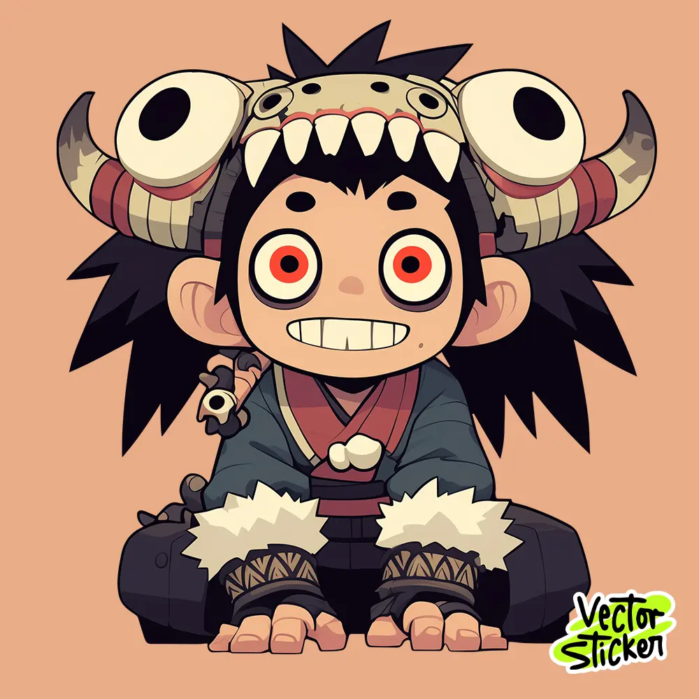Cartoon Barbarian wearing a horned helment