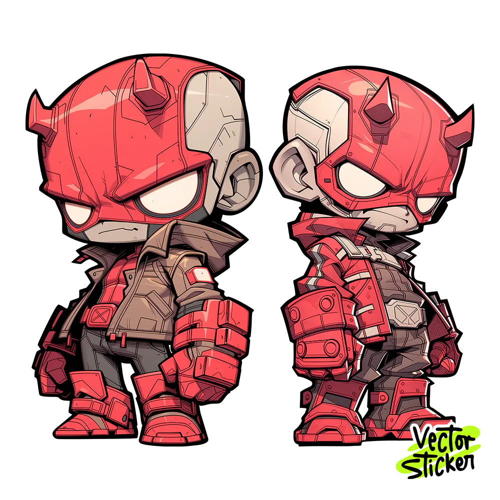 Horned Vigilante Duo Sticker Design – Daredevil | VectorSticker Free PNG Download