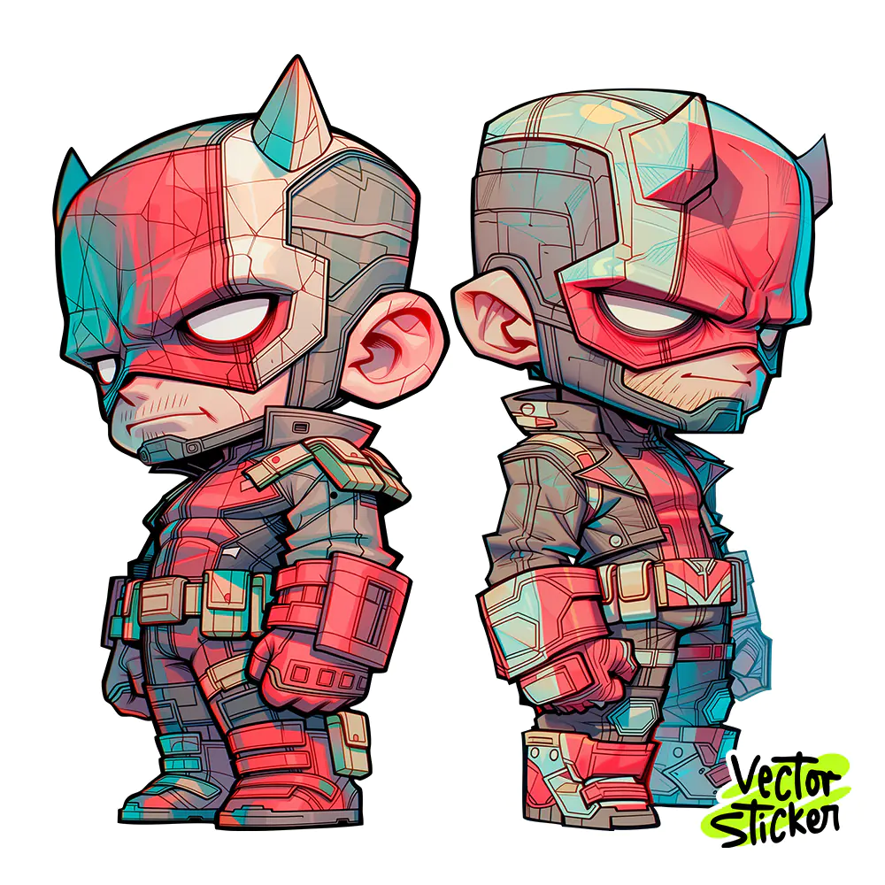 Chibi Horned Vigilantes  Sticker Designs – Daredevil | Free PNG Download