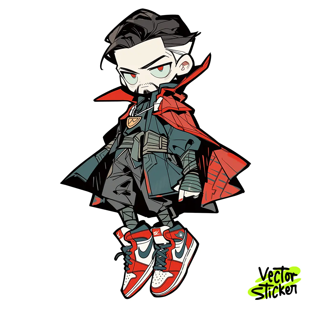 Chibi Mystic Sorcerer Sticker Design – Streetwear Vibe | VectorSticker Free PNG Download