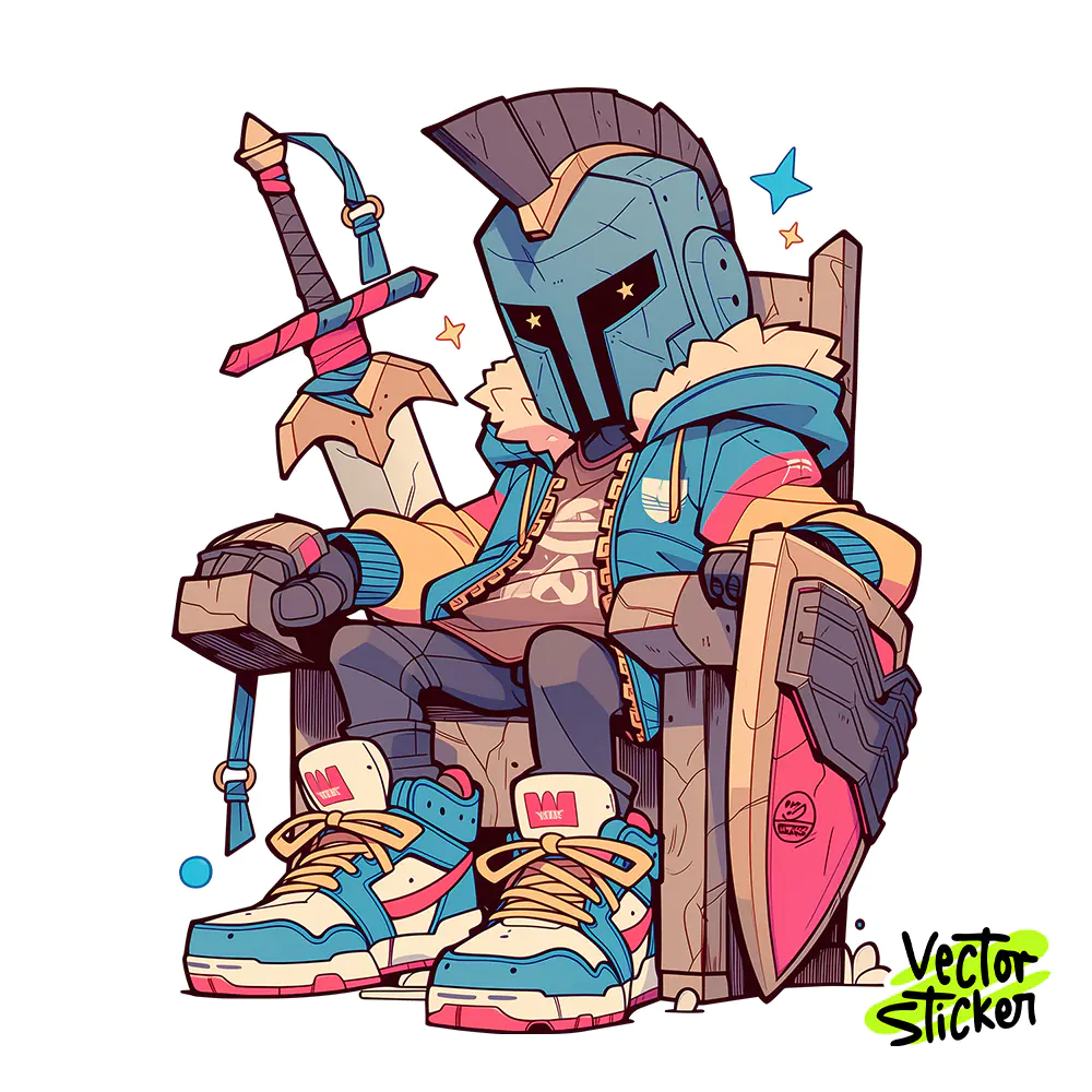 Chibi Spartan Warrior Tshirt Design – Animecore Vibe | VectorSticker Free PNG Download