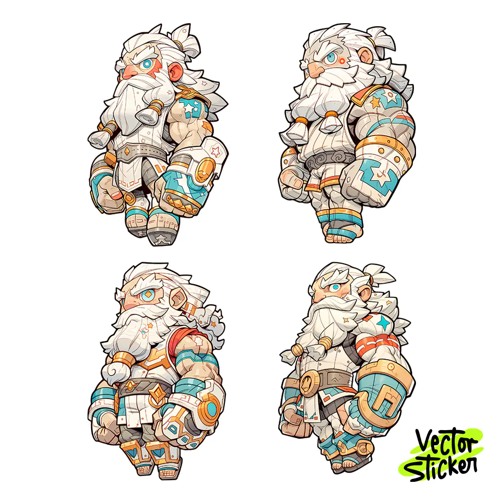 Chibi Zeus Greek God Sticker Design – Cute RPG | VectorSticker Free PNG Download