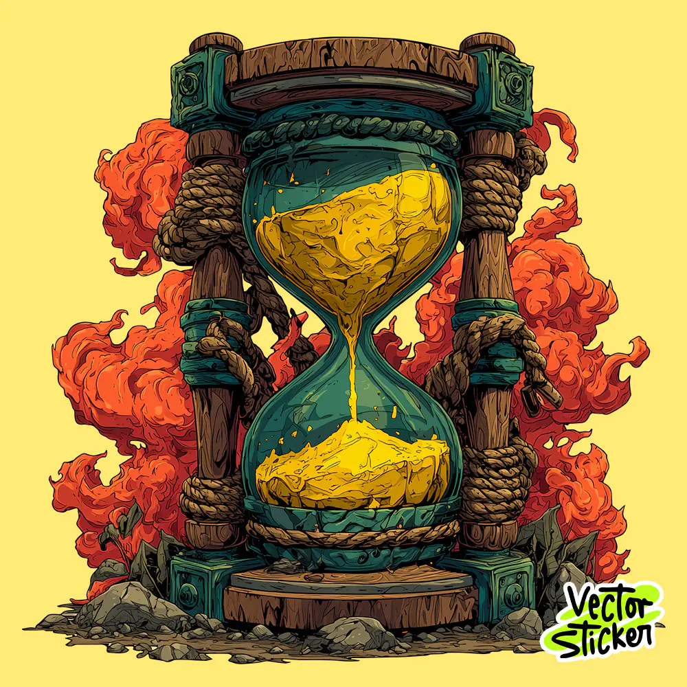 Vintage Punk Magical Hourglass Tshirt Design | VectorSticker Free PNG Download