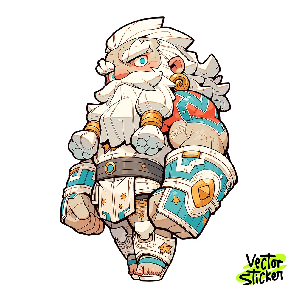 Greek God King Zeus Sticker Design – Chibi Fantasy | VectorSticker Free PNG Download