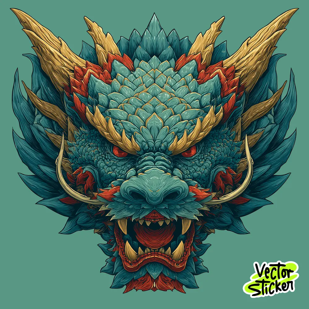 Vintage Tattoo Style Dragon Illustration Sticker