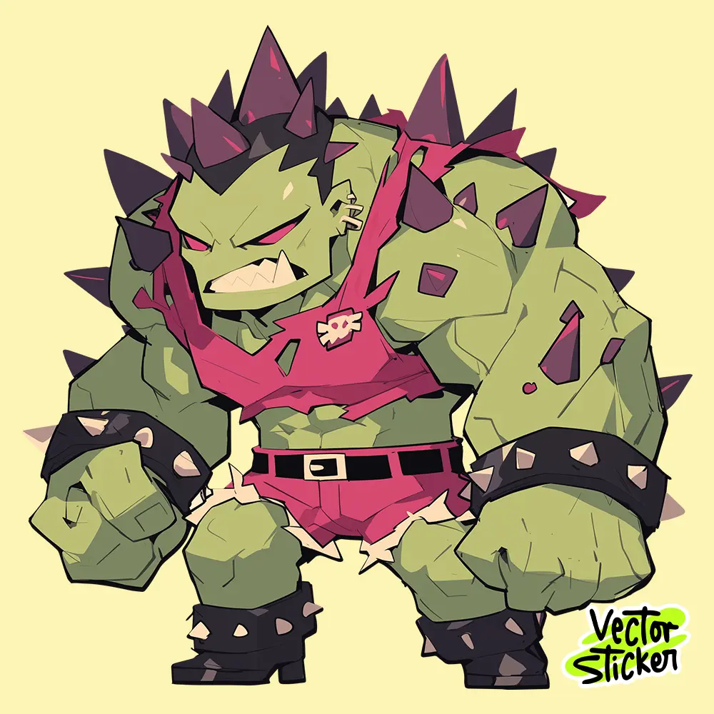 Punk Style Hulk - Flat Vector