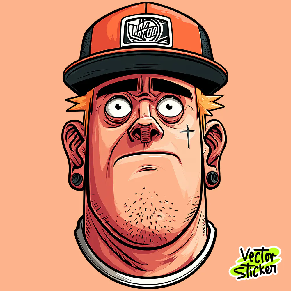 Streetwear Man in Trucker Hat Sticker | VectorSticker Free PNG Download