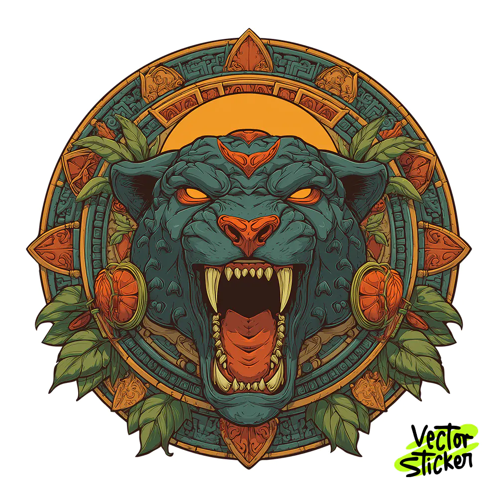 Black Panther Tshirt Design – Aztec Tattoo Vibe | VectorSticker Free PNG Download